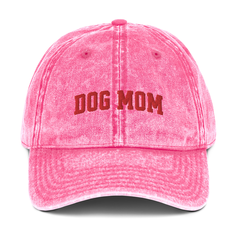 Dog Mom Embroidered Vintage Cap