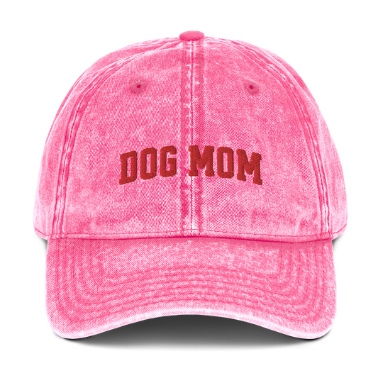 Dog Mom Embroidered Vintage Cap