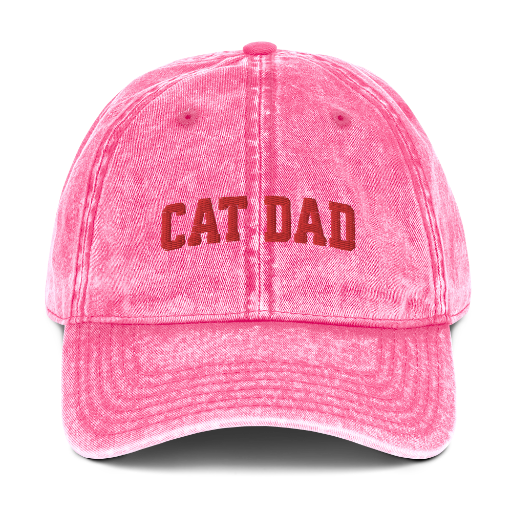 Cat Dad Embroidered Vintage Cap