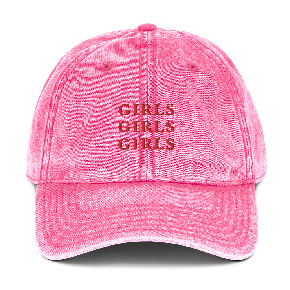 Girls Girls Girls Embroidered Vintage Cap