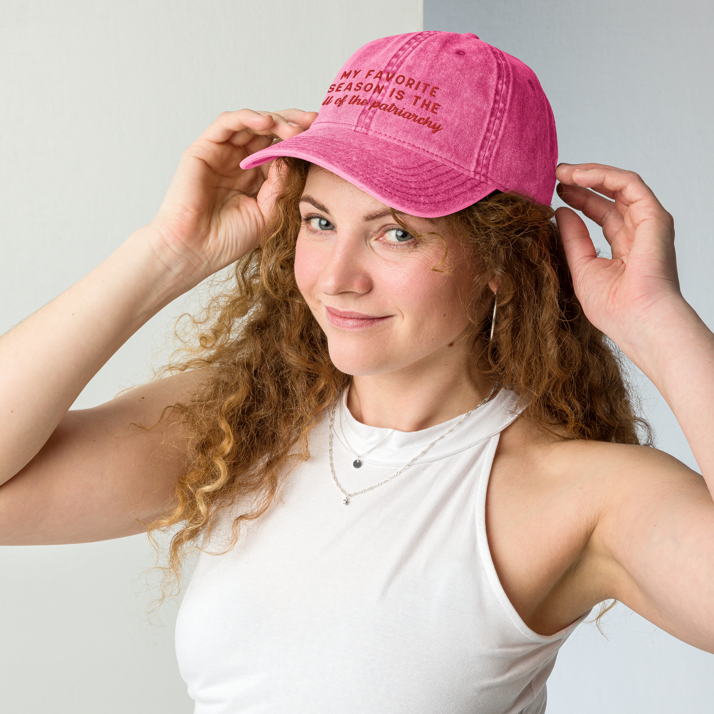 My Favorite Season Is The Fall Of The Patriarchy Embroidered Vintage Cap