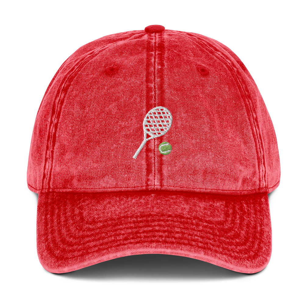 Tennis Racquet Embroidered Vintage Cap