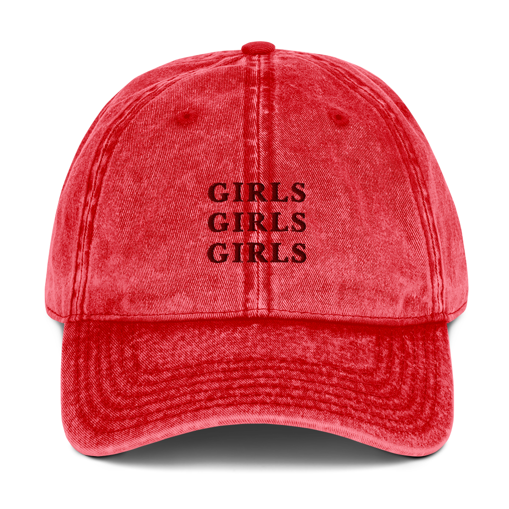 Girls Girls Girls Embroidered Vintage Cap