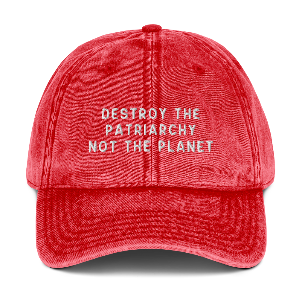 Destroy The Patriarchy Not The Planet Embroidered Vintage Cap