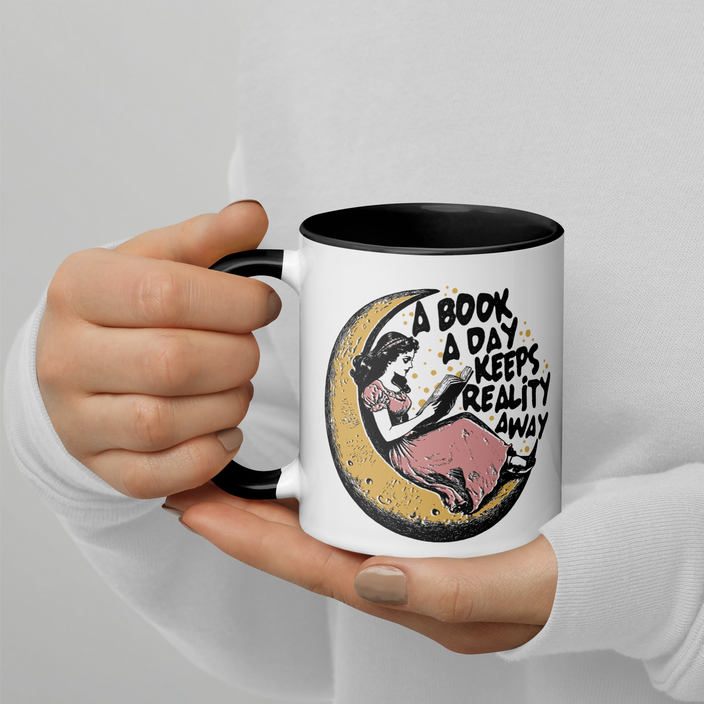 A Book A Day Reality Away Color Mug