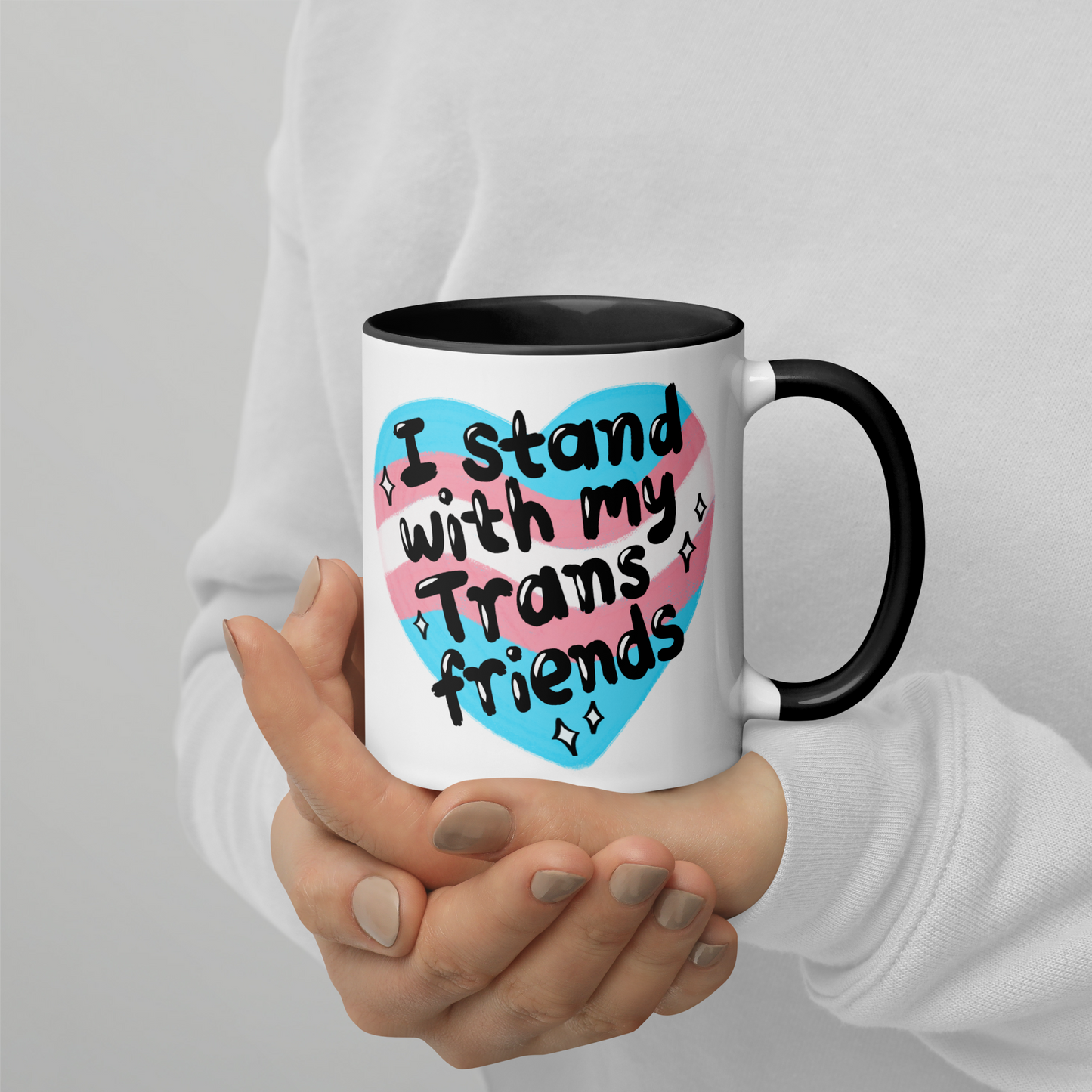 I Stand With My Trans Friends Pride Color Mug