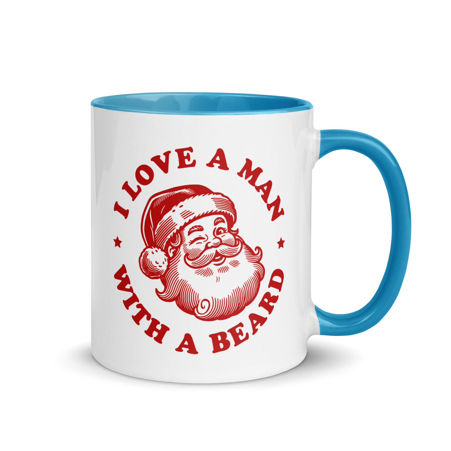 Man With a Beard Santa Christmas Color Mug