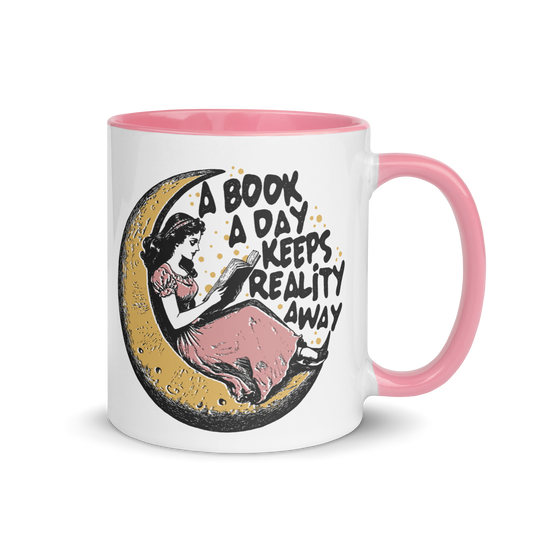 A Book A Day Reality Away Color Mug