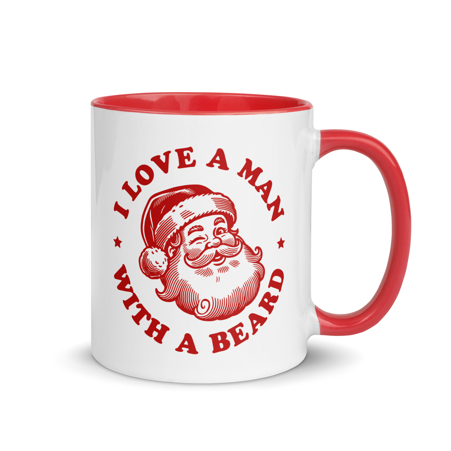 Man With a Beard Santa Christmas Color Mug