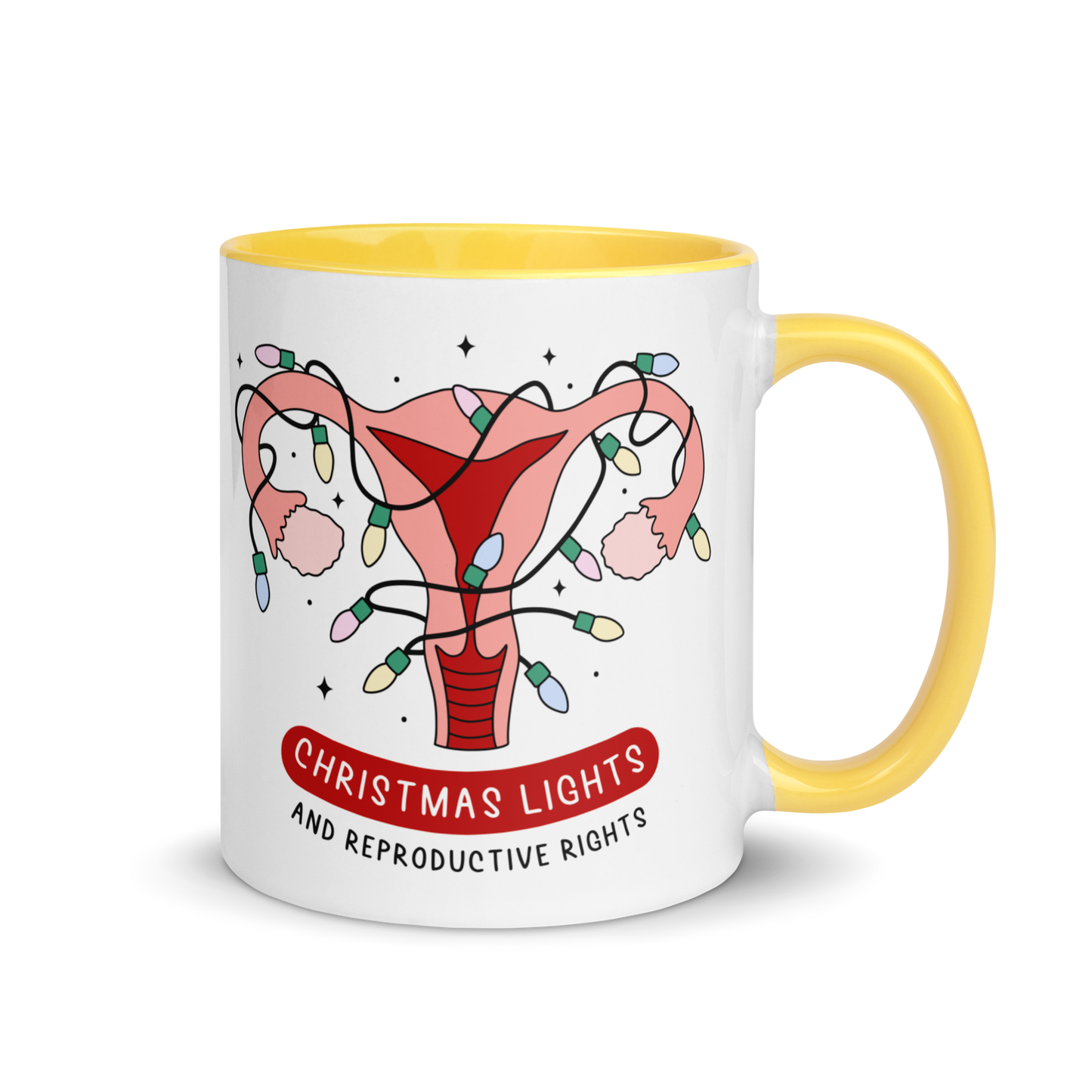 Christmas Lights & Reproductive Rights Feminist Color Mug