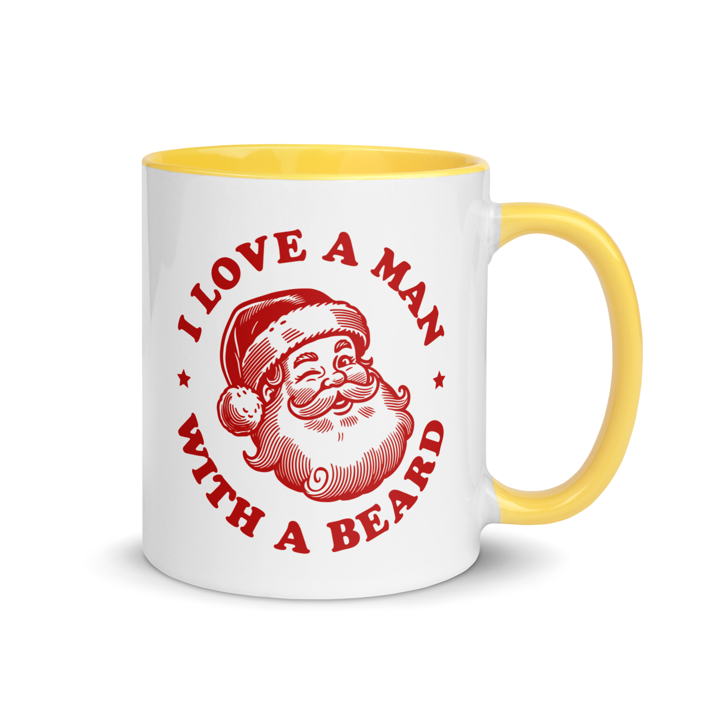 Man With a Beard Santa Christmas Color Mug