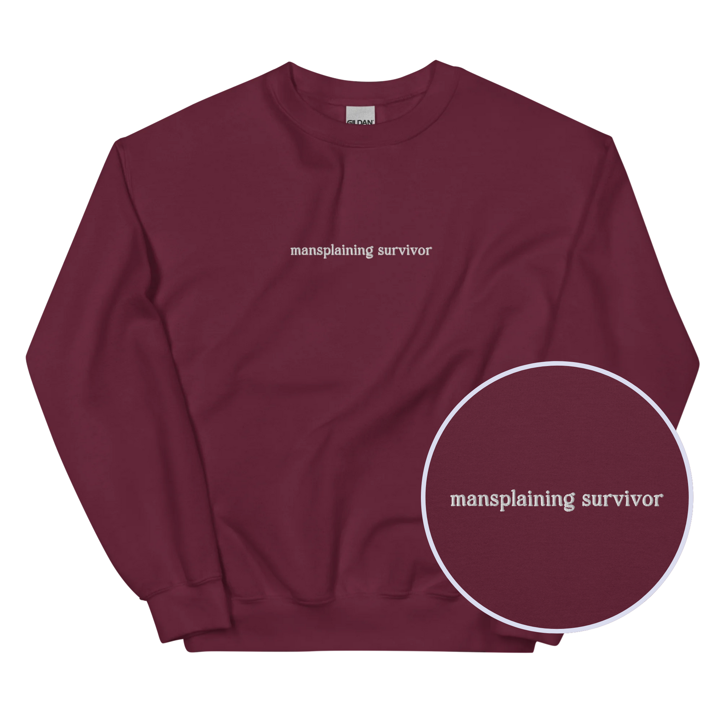 Mansplaining Survivor Embroidered Sweatshirt