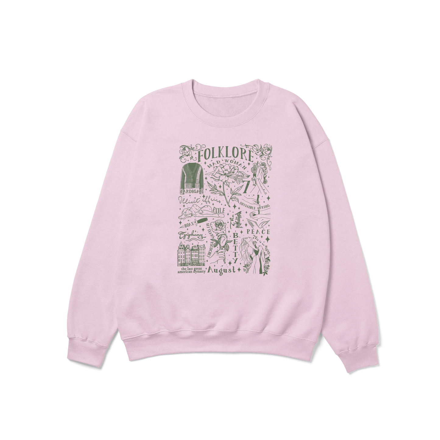 folklore Album Tracks Taylor Crewneck Sweatshirt