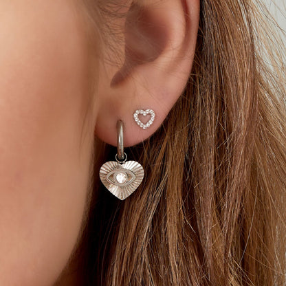 Ear stud heart - Gold Color Copper