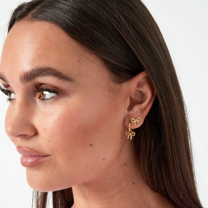 Ear studs bow life - Silver Color color