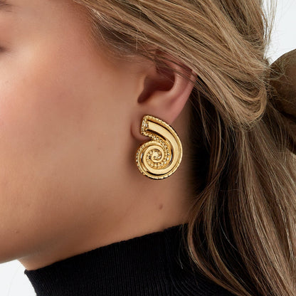 Twisted shell earrings - Silver Color color