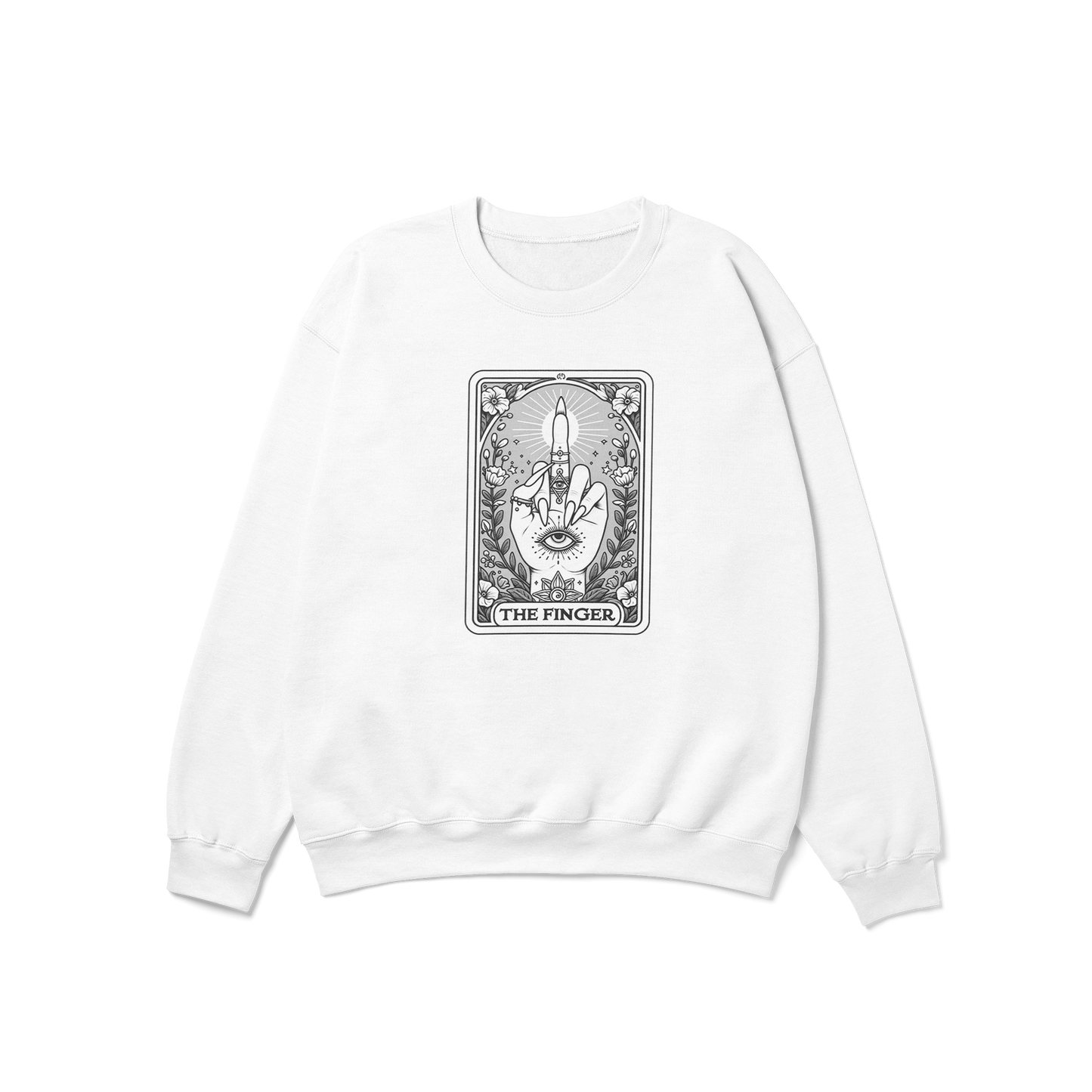 The Finger Funny Tarot Card Crewneck Sweatshirt