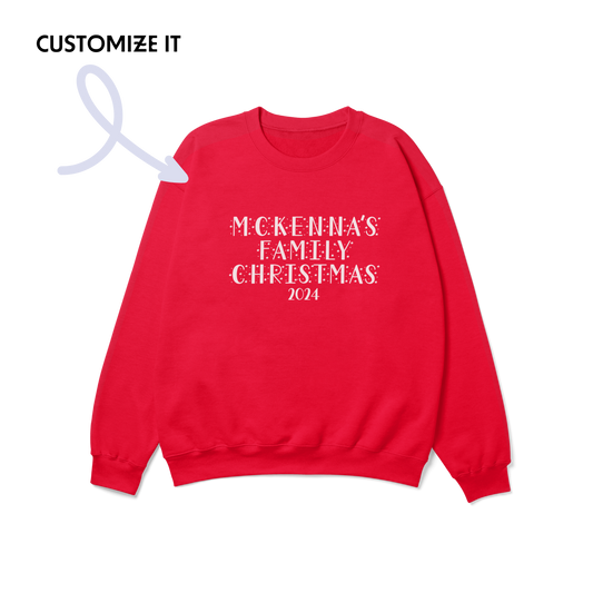 CUSTOM Family Surname Christmas Crewneck Sweatshirt