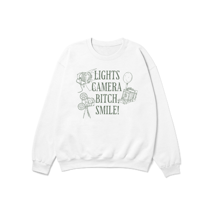 Lights Camera Bitch Smile Crewneck Sweatshirt