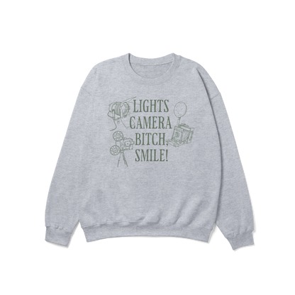 Lights Camera Bitch Smile Crewneck Sweatshirt