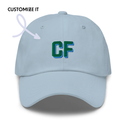 CUSTOM Varsity Initials Green Embroidered Dad Hat