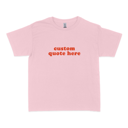 CUSTOM Red Text Baby Tee