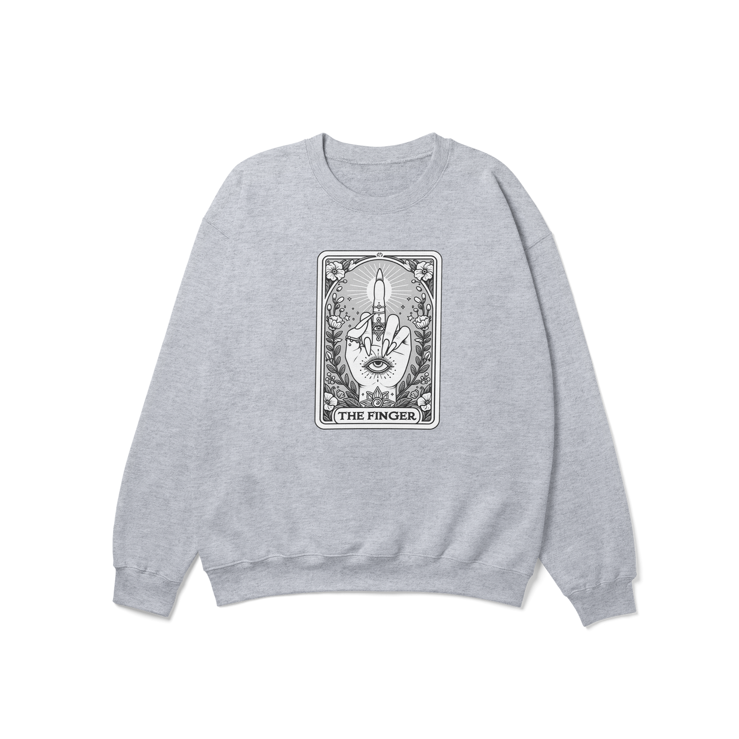 The Finger Funny Tarot Card Crewneck Sweatshirt