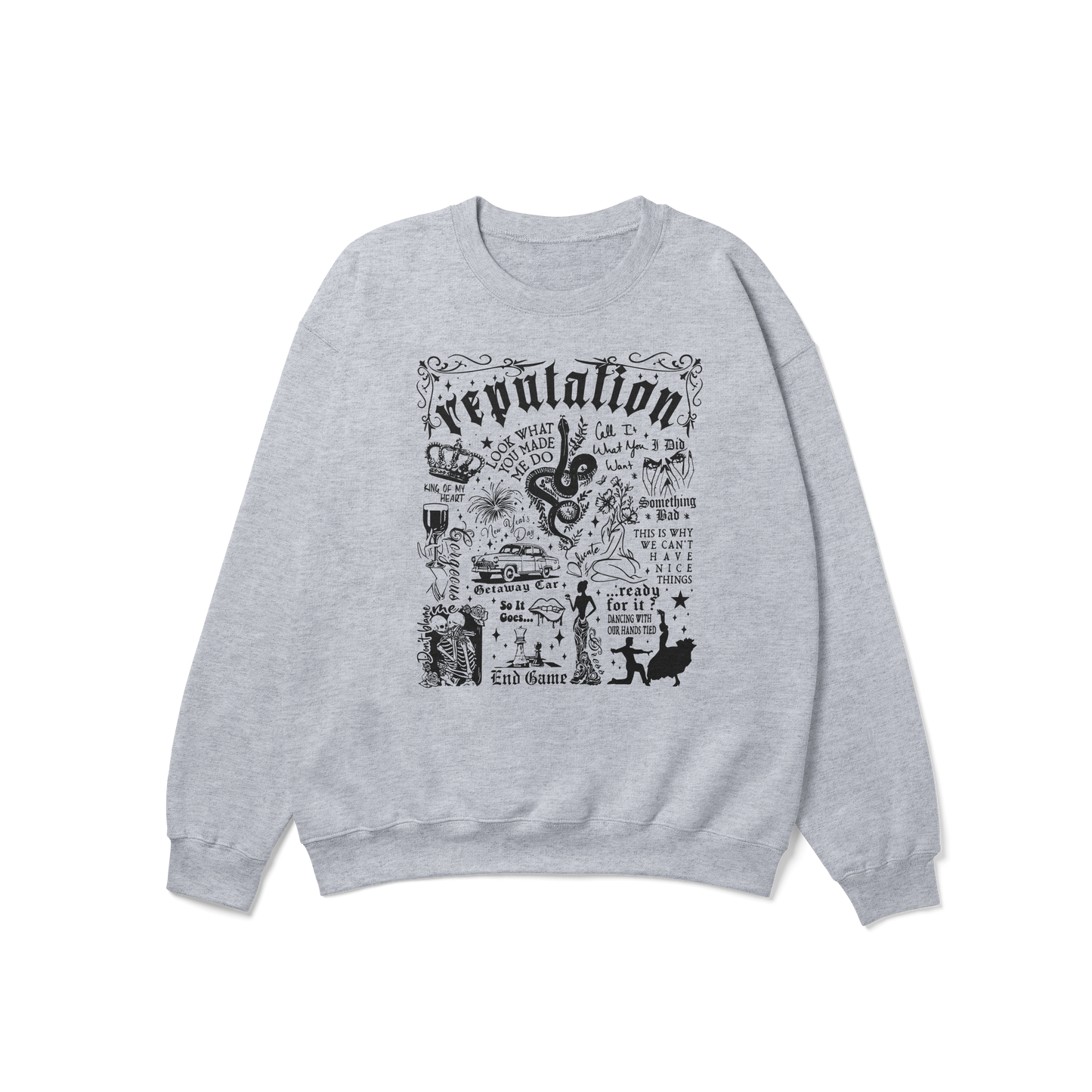 Reputation Album Lyrics Taylor Crewneck Sweatshirt