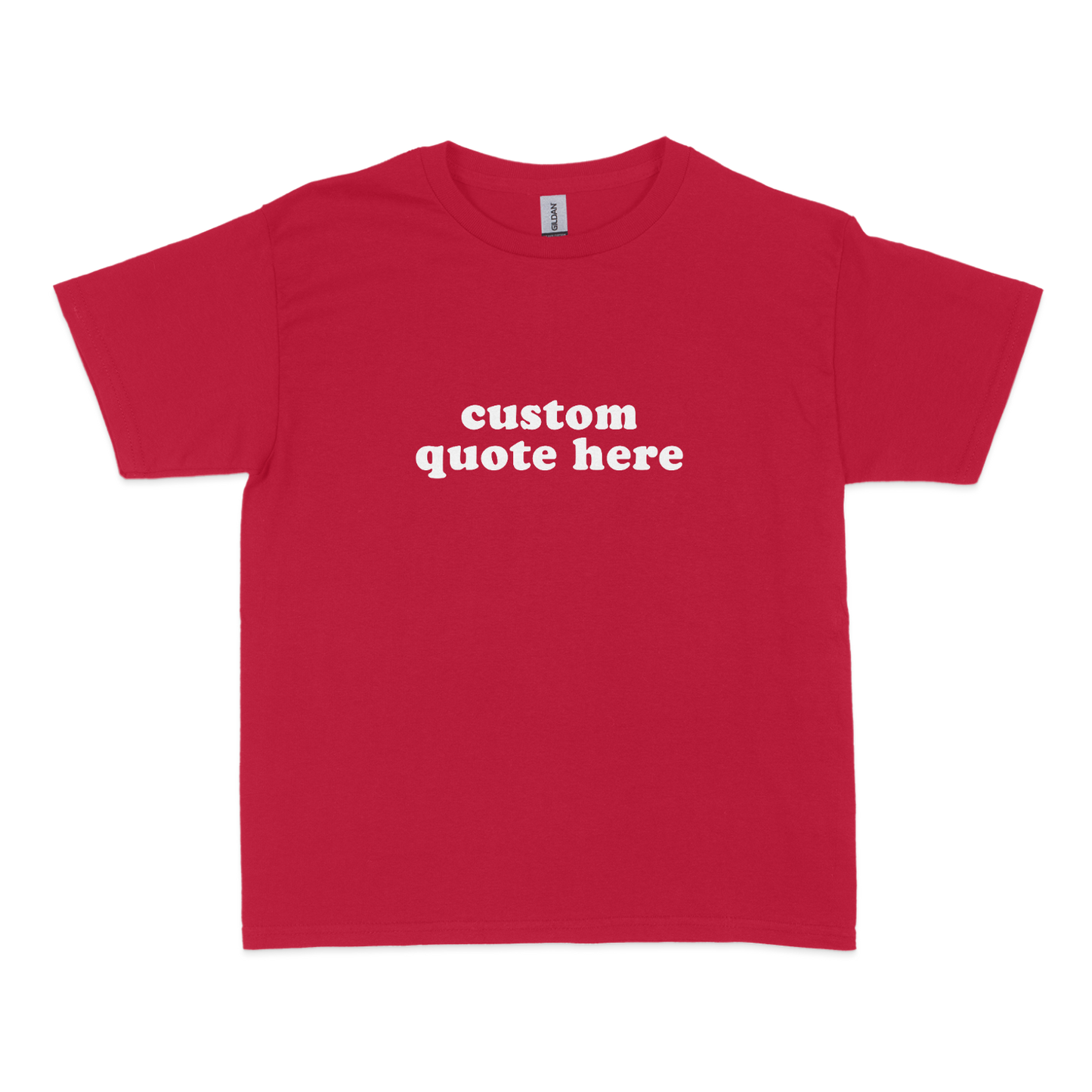 CUSTOM Red Text Baby Tee