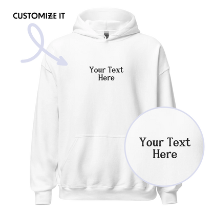 CUSTOM Your Text Serifed Embroidered Hoodie