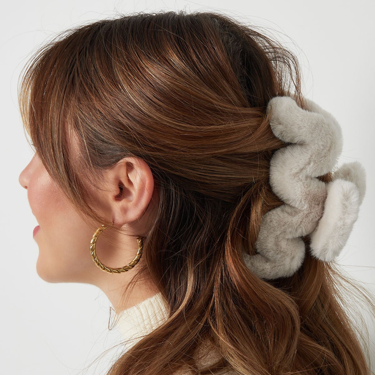 Hair clip fluffy zigzag