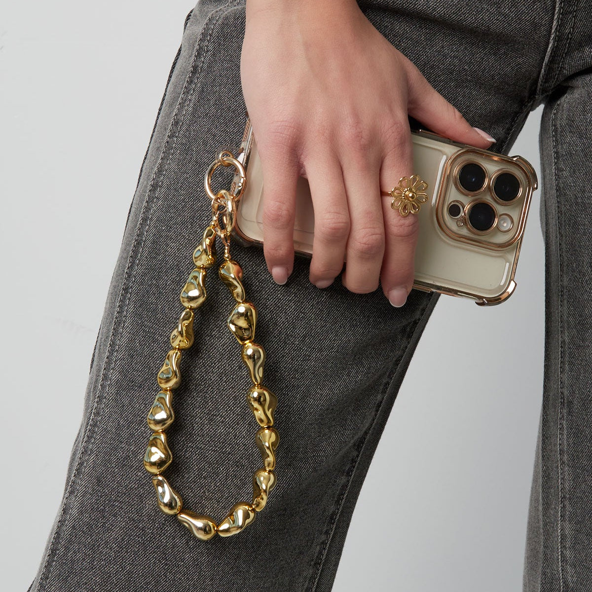 Phone cord elegant edge-Gold color