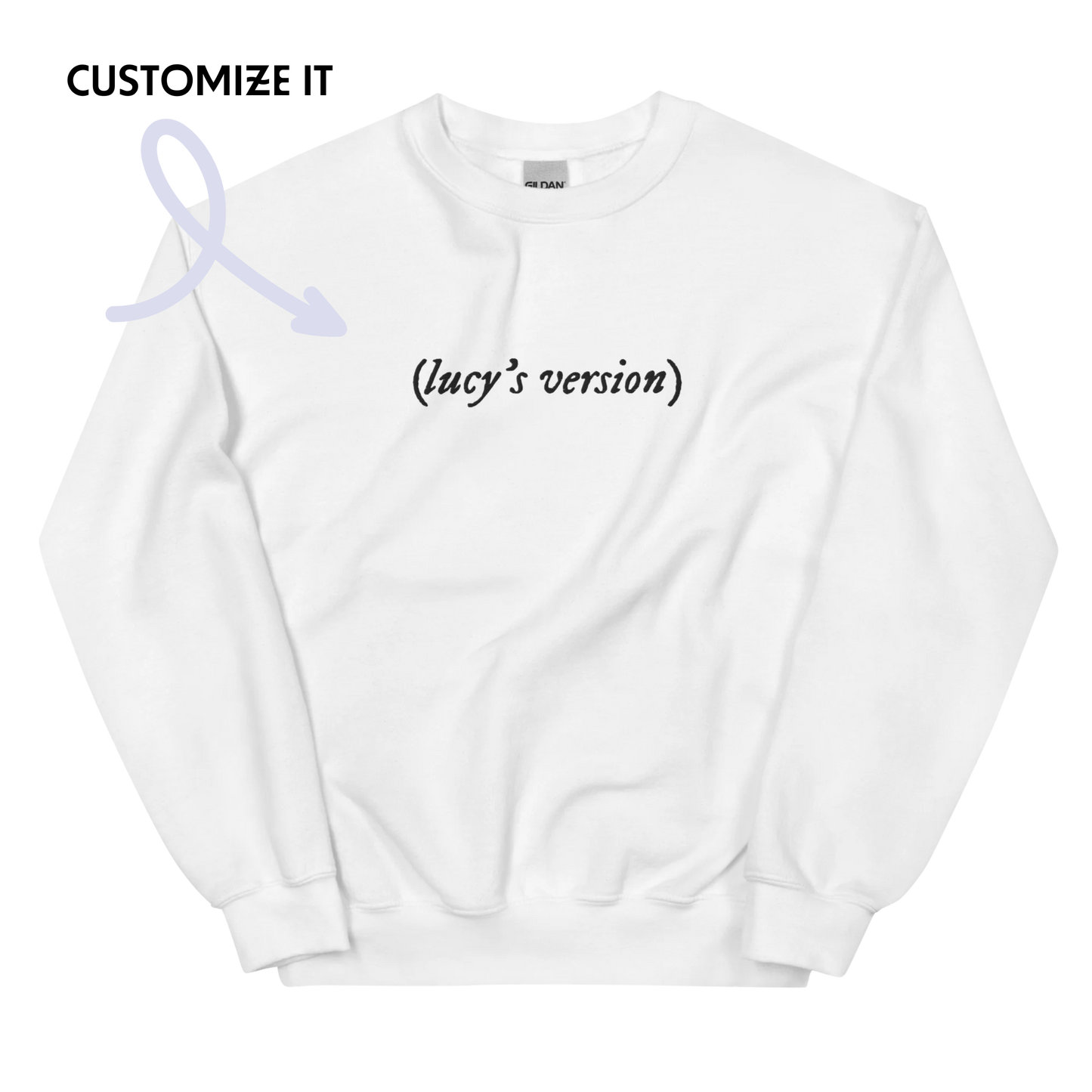 CUSTOM your name's version Embroidered Crewneck Sweatshirt