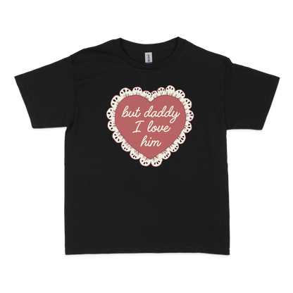 But Daddy I Love Him Frilly Heart Baby Tee