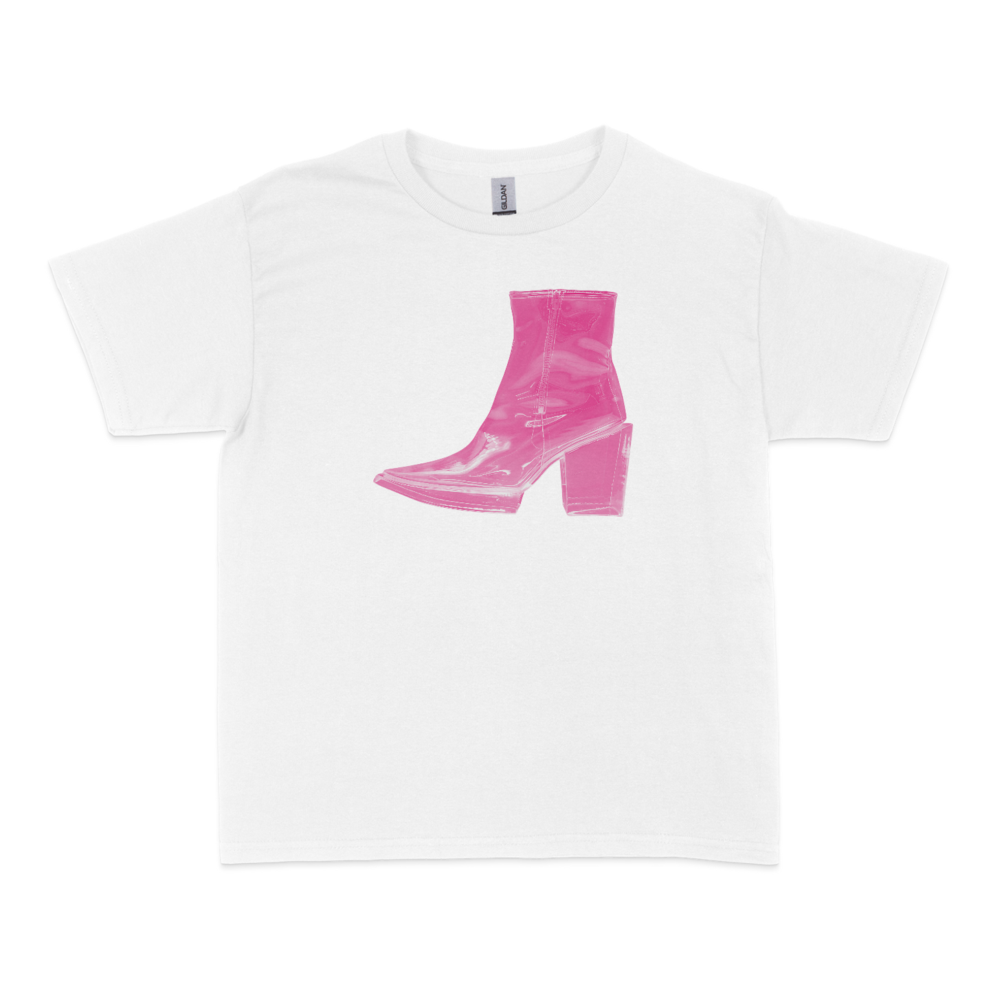 Pink Glossy Boot Baby Tee
