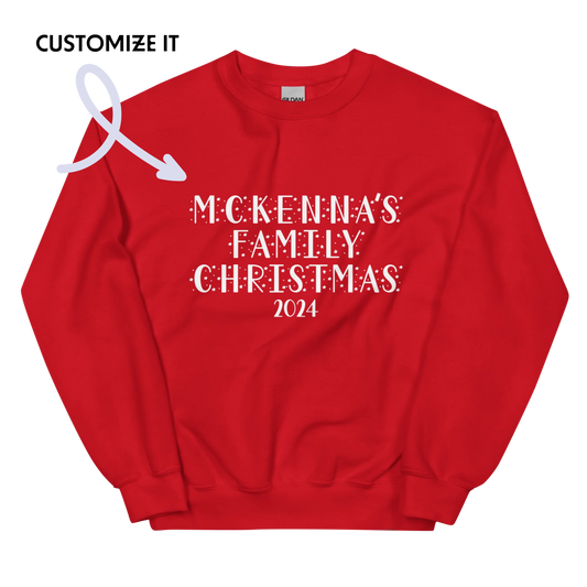 CUSTOM Family Surname Christmas Crewneck Sweatshirt