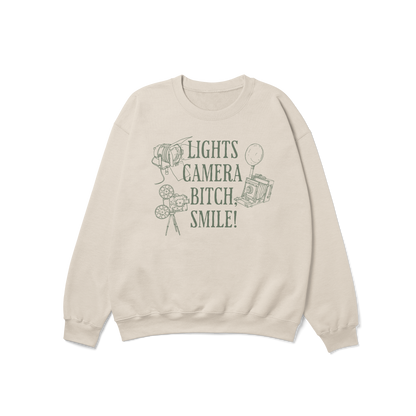 Lights Camera Bitch Smile Crewneck Sweatshirt