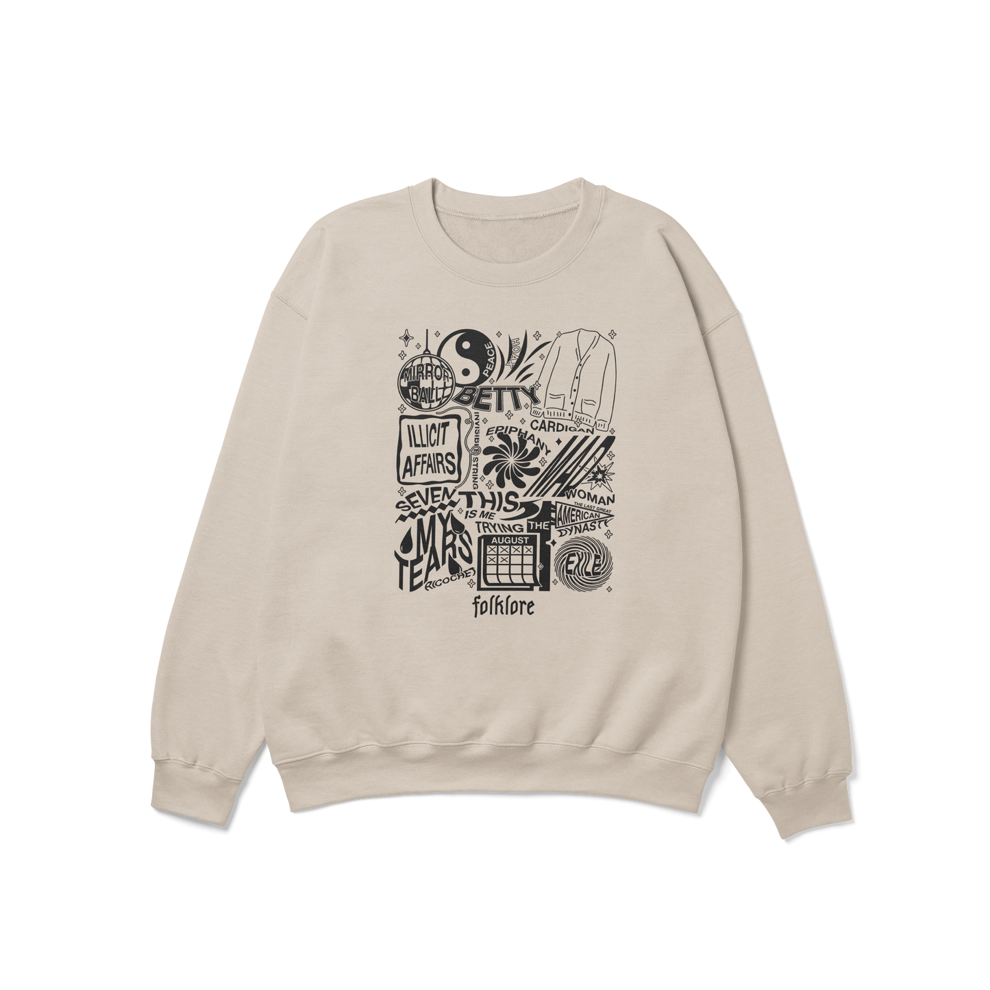 folklore Album Lyrics Taylor Crewneck Sweatshirt