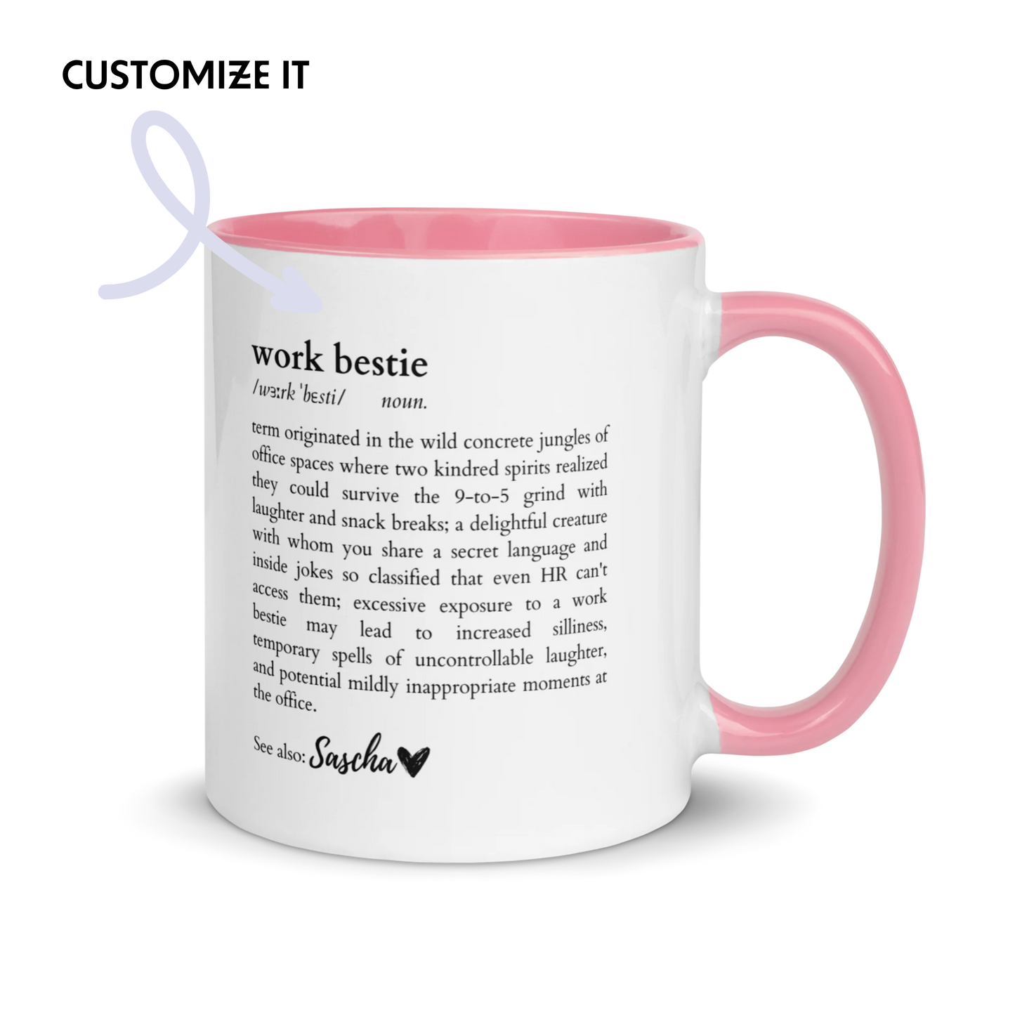 CUSTOM Work Bestie Dictionary Color Mug