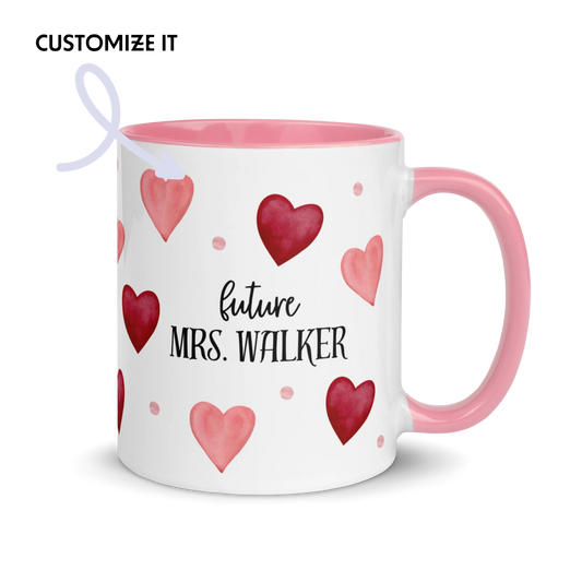 Personalised Future Mrs. Engagement Color Mug