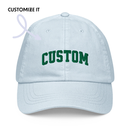 CUSTOM Varsity Embroidered Pastel Baseball Cap