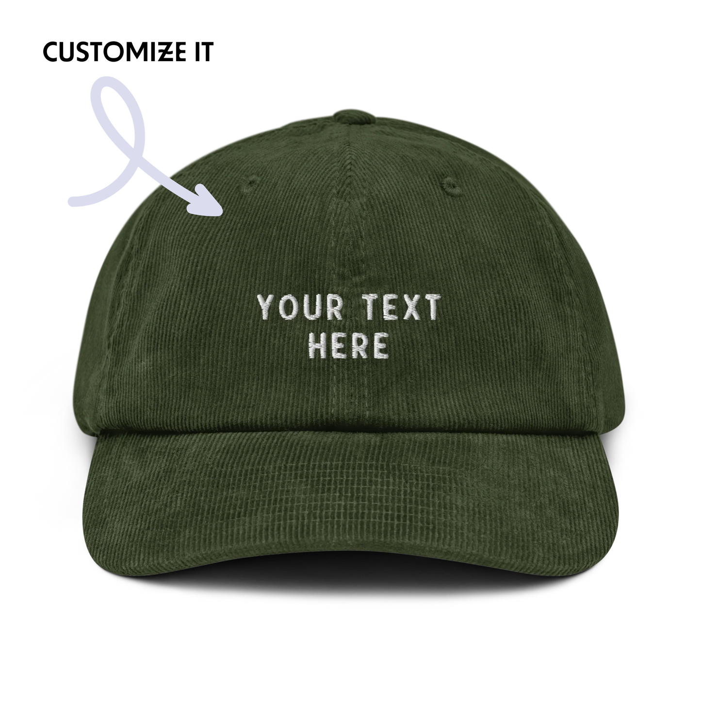 CUSTOM Embroidered Corduroy Cap