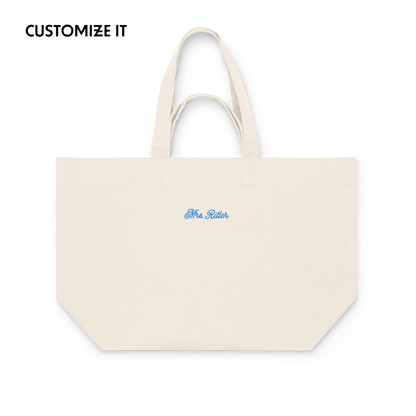 CUSTOM Mrs. Surname Bride Embroidered Heavyweight Shopper Bag