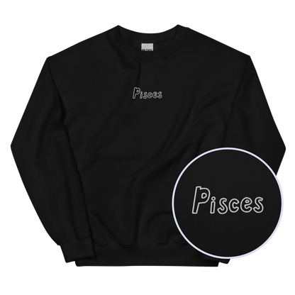 Pisces Zodiac Embroidered Sweatshirt