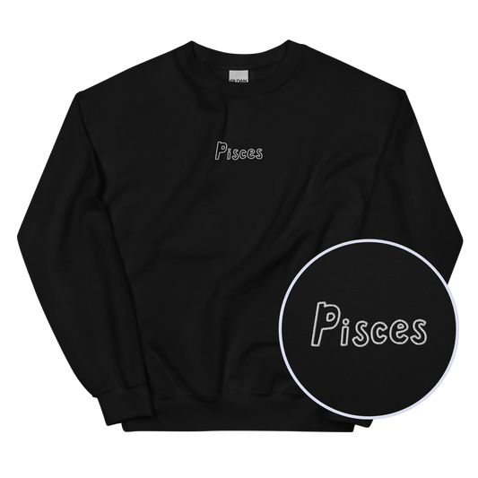 Pisces Zodiac Embroidered Sweatshirt