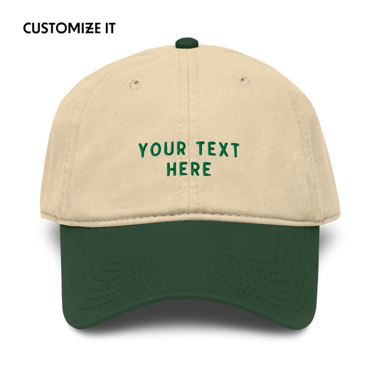 CUSTOM Your Text Embroidered Vintage Wash Baseball Cap