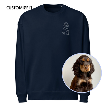 CUSTOM YOUR PET Portrait Embroidered Organic Oversized Sweatshirt