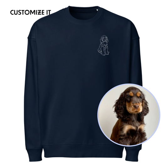 CUSTOM YOUR PET Portrait Embroidered Organic Oversized Sweatshirt