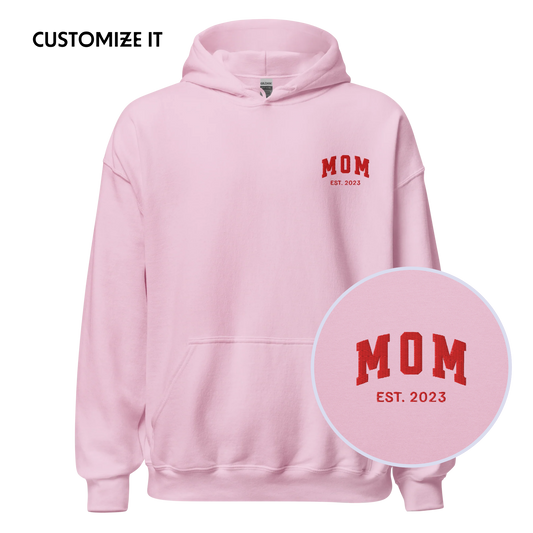 CUSTOM YEAR Mom Embroidered Hoodie