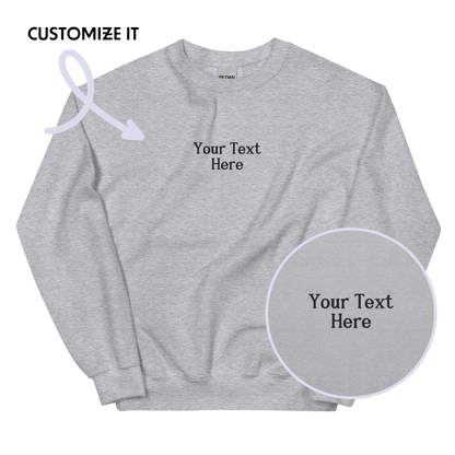 CUSTOM Your Text Serifed Embroidered Sweatshirt